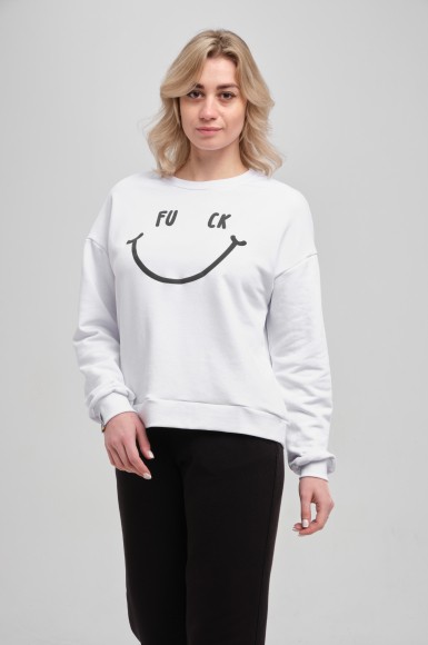 Woman’s sweatshirt Urban Planet Ovr Fuck Wht
