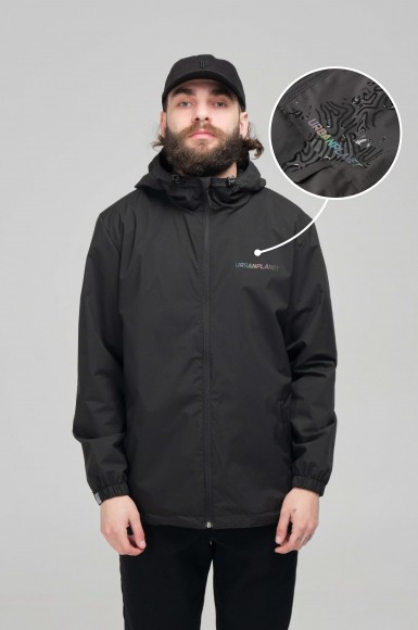 Вітровка чоловіча з вотерпринтом Urban Planet Rs4 Lbr Blk