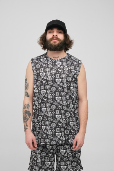 Майка чоловіча Urban Planet Mesh Tat Bw