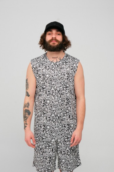 Men’s T-shirt Urban Planet Mesh Lets Bw