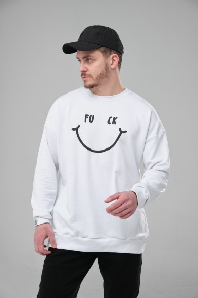 Світшот чоловічий Urban Planet Ovr Fuck Wht