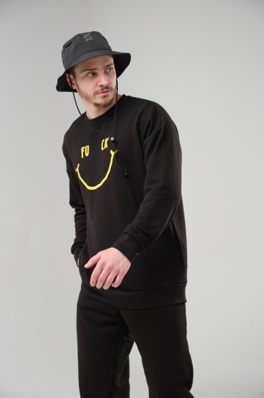 Світшот чоловічий Urban Planet Ovr Fuck Blk