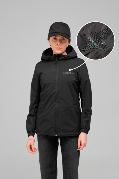 Вітровка жіноча з вотерпринтом Urban Planet R6 Lbr Blk