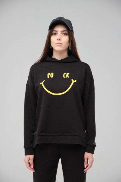 Woman’s hoodie Urban Planet Ovr Fuck Blk