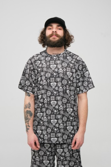 Футболка чоловіча Urban Planet Ovr Mesh Tat Bw