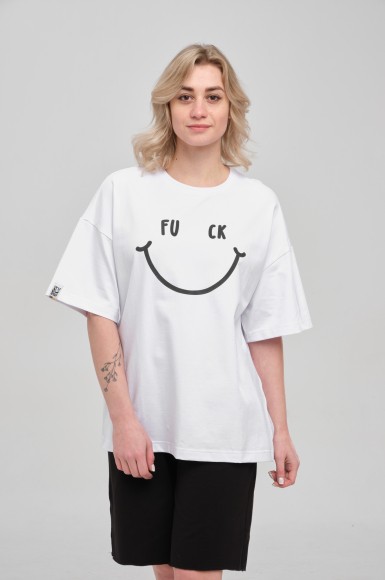 Футболка жіноча Urban Planet Ovr Fuck Wht