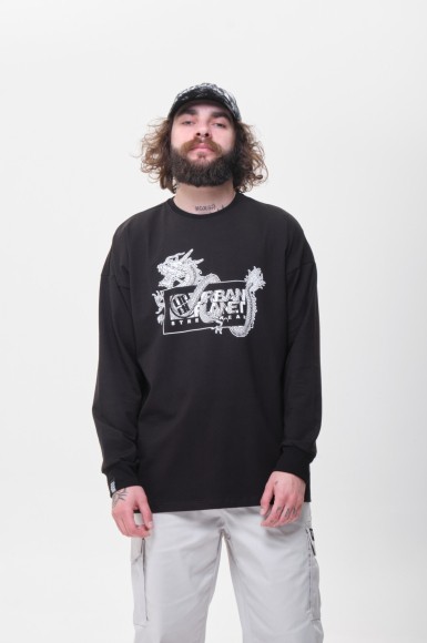 Лонгслів чоловічий Urban Planet Ovr Dgn Blk